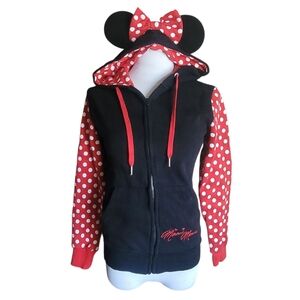 Disney Parks Minnie Mouse Signed Hoodie with Ears Women's Small